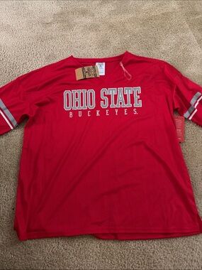 Rivalry Threads Red Ohio State Buckeyes Short Sleeve Top